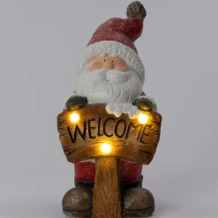 Intratuin kerstfiguur kerstman rood / wit met verlichting 23 x 19,5 x 49,5 cm
