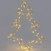 Intratuin kerstfiguur kerstboom transparant met verlichting 29 x 5,8 x 35 cm