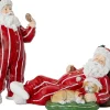 Intratuin kerstfiguur kerstman slapend rood / wit 33,5 x 20,5 x 17 cm