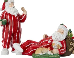 Intratuin kerstfiguur kerstman slapend rood / wit 33,5 x 20,5 x 17 cm