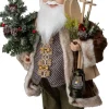 Intratuin kerstfiguur kerstman Noël met ski's bruin 20,5 x 13,5 x 45,5 cm