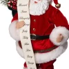 Intratuin kerstfiguur kerstman met lijst rood / wit 15,5 x 8 x 28,5 cm