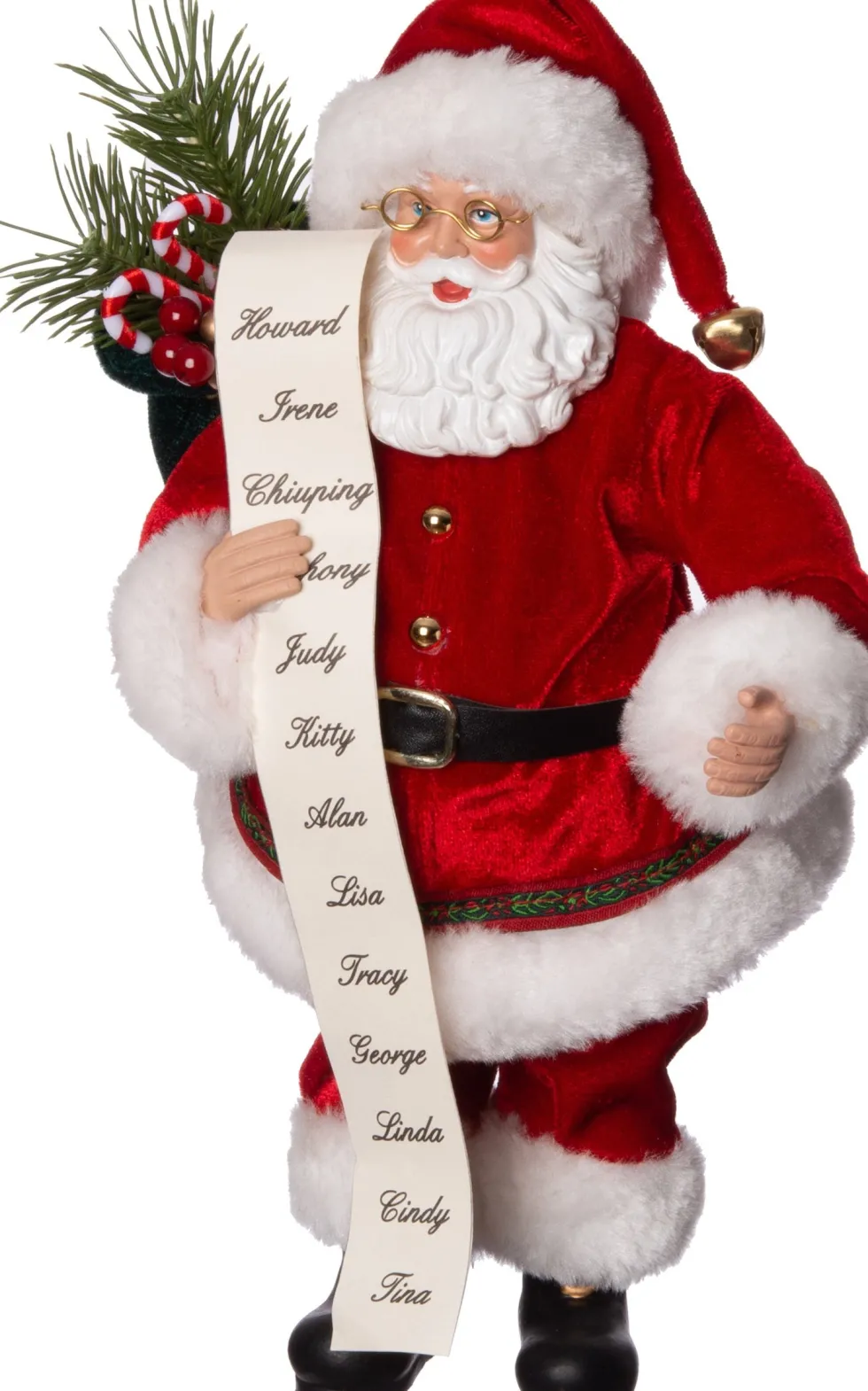 Intratuin kerstfiguur kerstman met lijst rood / wit 15,5 x 8 x 28,5 cm