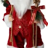 Intratuin kerstfiguur kerstman met staf rood 28,5 x 19,5 x 59,5 cm