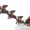 Intratuin kerstfiguur kerstman met rendieren met verlichting 31,5 x 6,5 x 16 cm