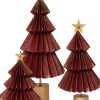 Intratuin kerstfiguur kerstboom op voet Anton Rood D 11 H 17 cm