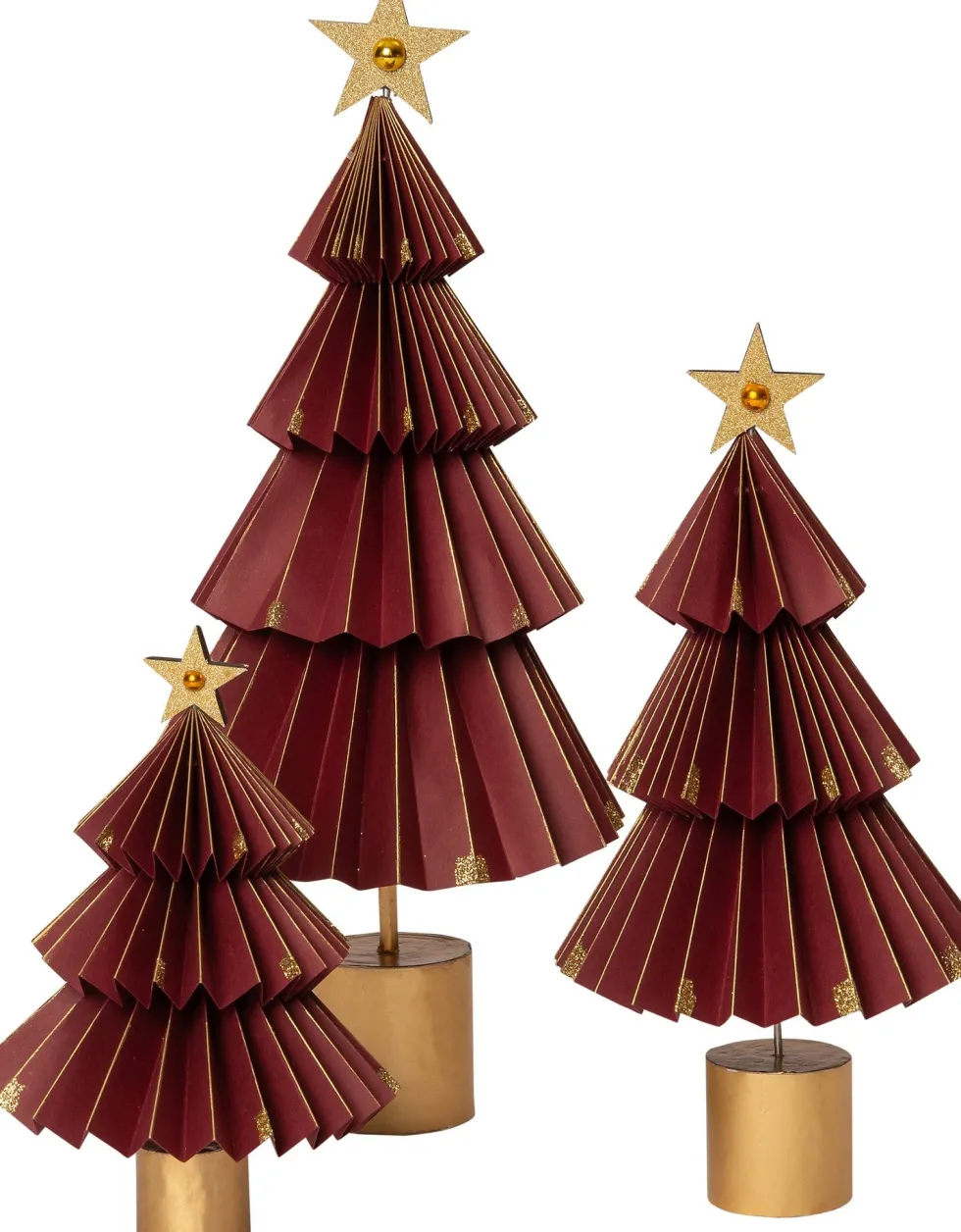 Intratuin kerstfiguur kerstboom op voet Anton Rood D 11 H 17 cm