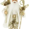 Intratuin kerstfiguur kerstman met staf goud 15,5 x 8,5 x 30 cm