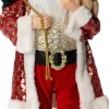 Intratuin kerstfiguur kerstman rood / goud 35 x 27 x 82 cm