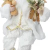 Intratuin kerstfiguur kerstman met beer wit 21,5 x 14,5 x 32,5 cm