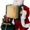 Intratuin kerstfiguur kerstman Music met accordeon rood 18,5 x 14,5 x 32,5 cm