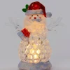 Intratuin kerstfiguur kerstman transparant met verlichting 9 x 5,2 x 11,5 cm