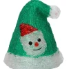 Intratuin kerstfiguur kerstmuts rood / groen met verlichting 8 x 8 x 13,5 cm 3 stuks