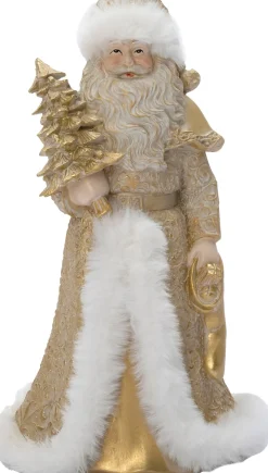 Intratuin kerstfiguur kerstman goud 14 x 12 x 23 cm