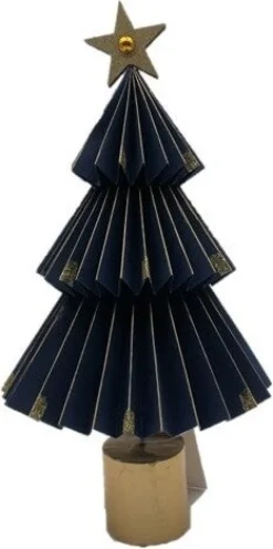 Intratuin kerstfiguur kerstboom op voet Anton blauw D 13 H 25 cm