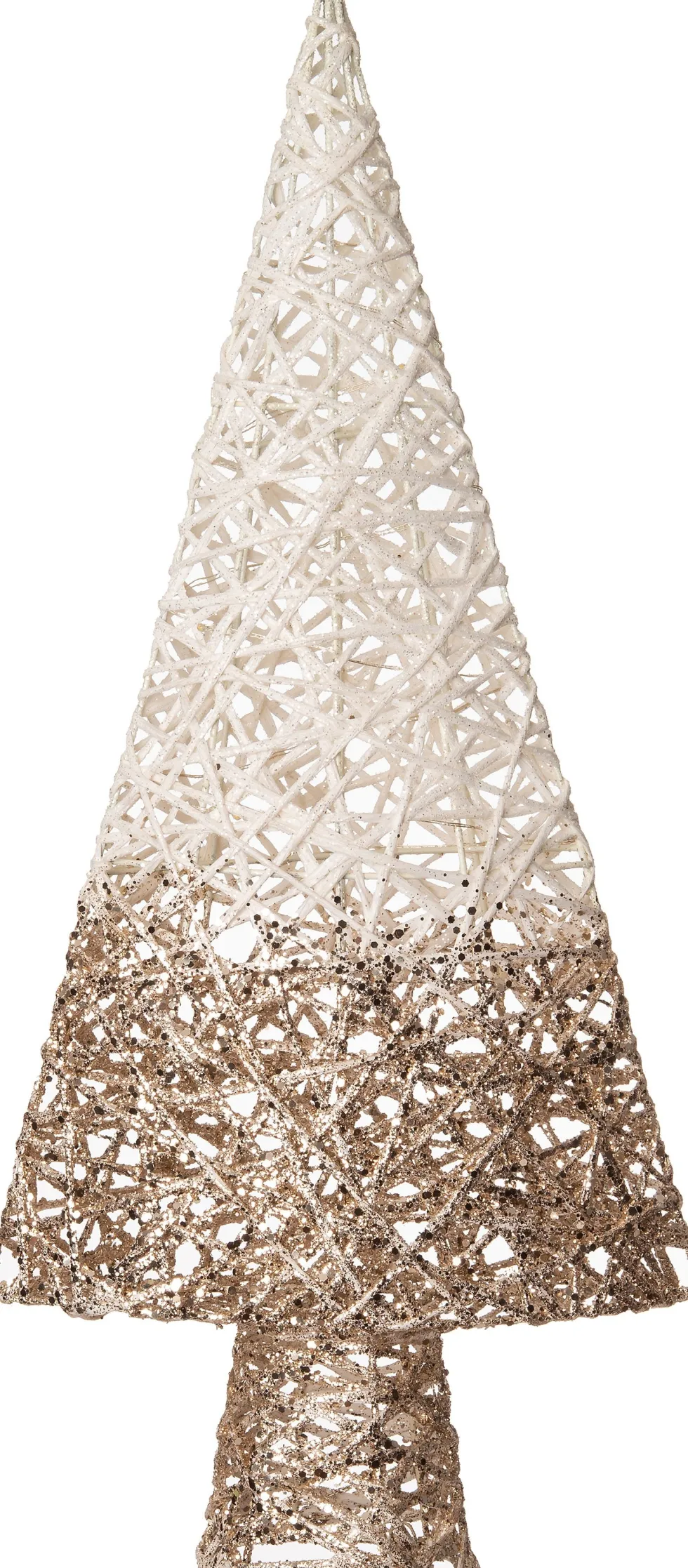 Intratuin kerstfiguur kerstboom wit met 10 LED lampjes warm wit 20 x 7 x 40 cm