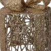 Intratuin kerstfiguur Kohal cadeau goud met verlichting D 15 H 17 cm