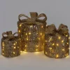 Intratuin kerstfiguur Kohal cadeau goud met verlichting D 25 H 30 cm