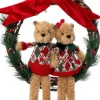 Intratuin kerstfiguur krans met beren bruin / rood 33 x 6 x 46 cm