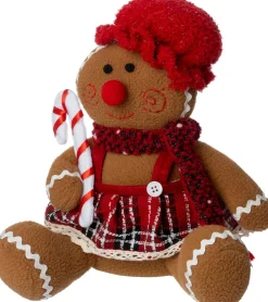 Intratuin kerstfiguur Laya peperkoekvrouw bruin 23 x 18 x 28 cm