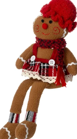 Intratuin kerstfiguur Laya peperkoekvrouw bruin 15 x 6 x 36 cm