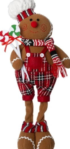 Intratuin kerstfiguur Laya peperkoekman bruin 21 x 11 x 56 cm