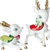 Intratuin kerstfiguur Lea rendier staand wit 10,5 x 7,4 x 17 cm
