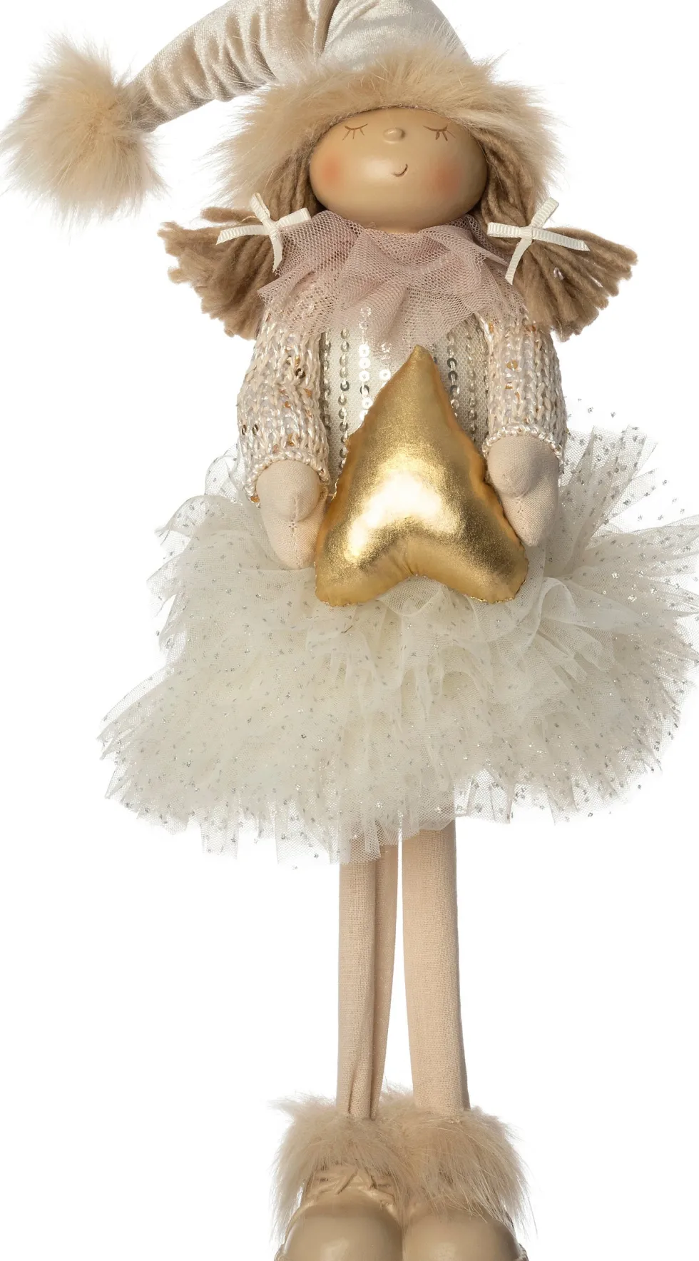 Intratuin kerstfiguur Linda meisje crème 15 x 11 x 47 cm