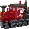 Intratuin kerstfiguur locomotief rood / groen 26,5 x 12,5 x 19,5 cm