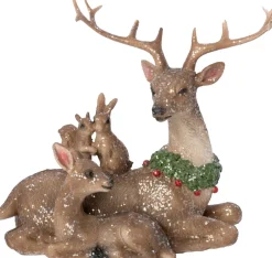 Intratuin kerstfiguur Lora hert zittend bruin 15,5 x 9,5 x 17 cm