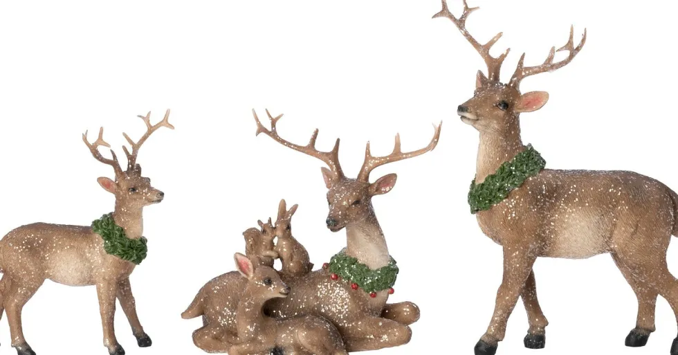 Intratuin kerstfiguur Lora hert staand bruin 16,5 x 8 x 23 cm