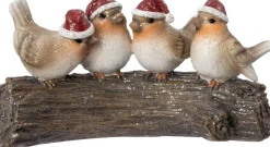 Intratuin kerstfiguur Lora vogels op tak bruin 21,5 x 9,5 x 11 cm