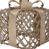Intratuin kerstfiguur Lumi cadeau beige met verlichting 25 x 25 x 28 cm