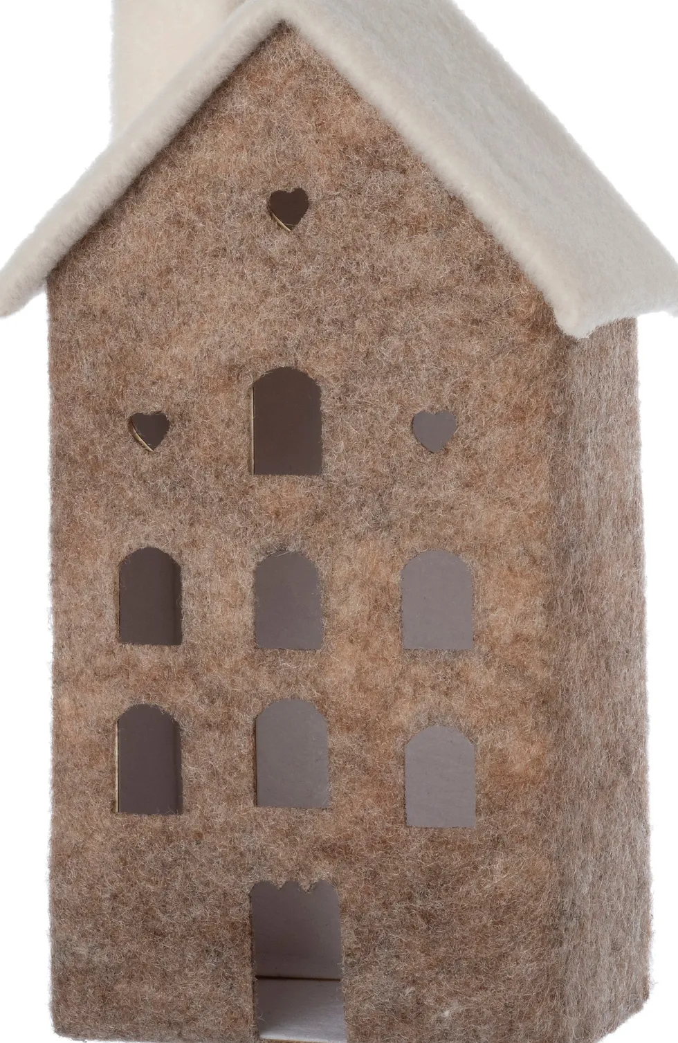 Intratuin kerstfiguur Mees huisje wit / bruin 14 x 10,5 x 25 cm