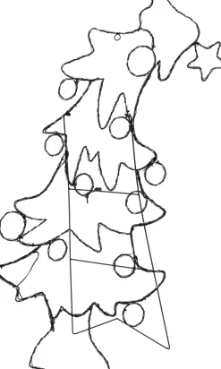 Intratuin kerstfiguur Nalvi kerstboom met verlichting 57 x 0,3 x 90 cm