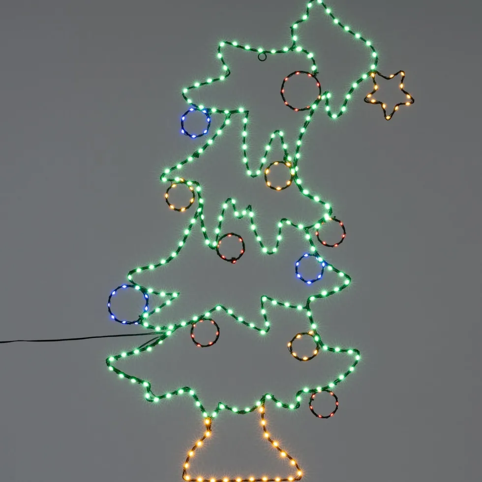 Intratuin kerstfiguur Nalvi kerstboom met verlichting 57 x 0,3 x 90 cm