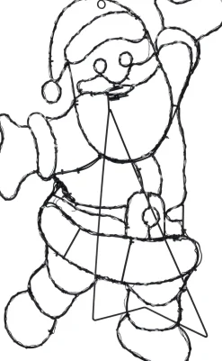 Intratuin kerstfiguur Nalvi kerstboom kerstman zwaaiend met verlichting 44 x 0,3 x 58 cm