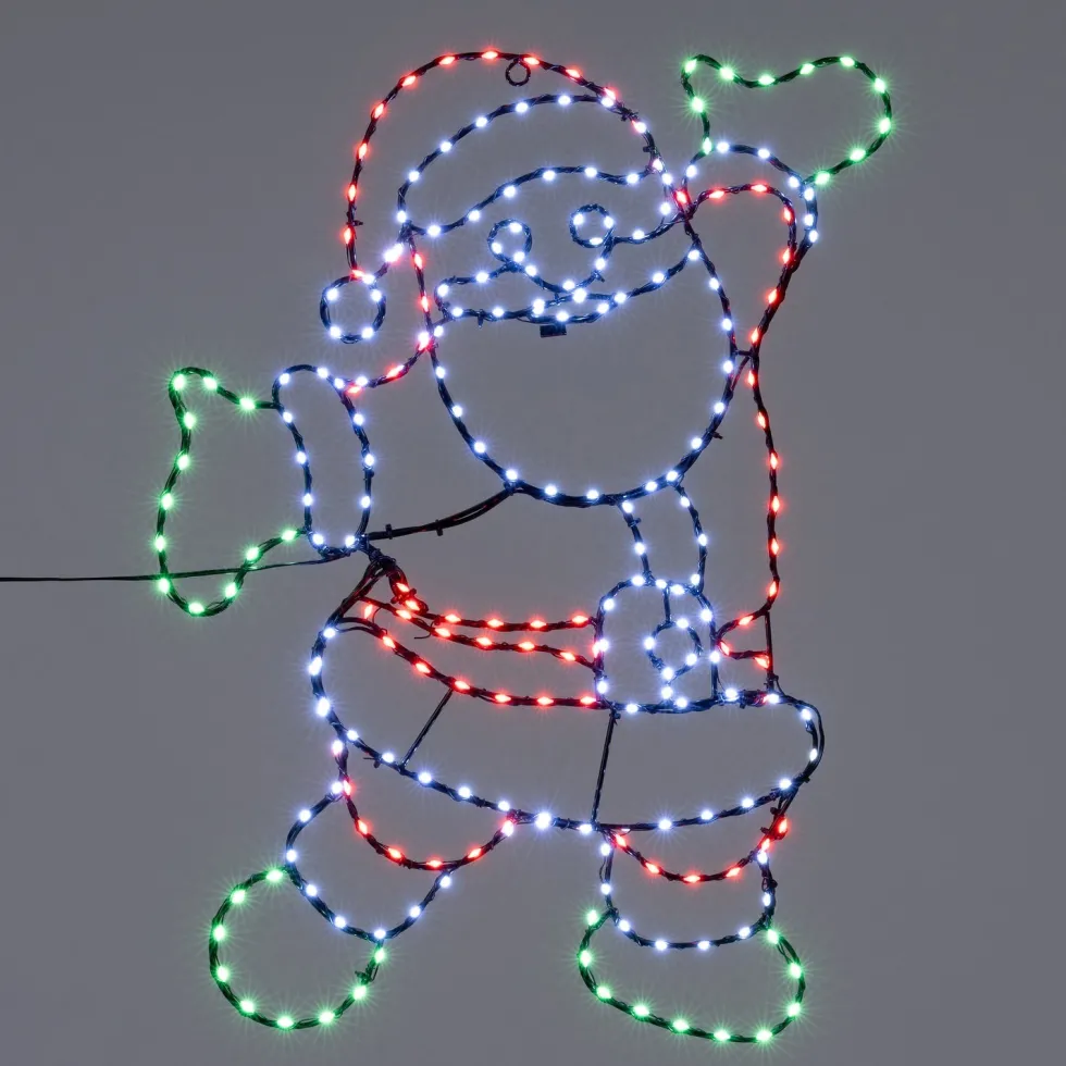 Intratuin kerstfiguur Nalvi kerstboom kerstman zwaaiend met verlichting 44 x 0,3 x 58 cm