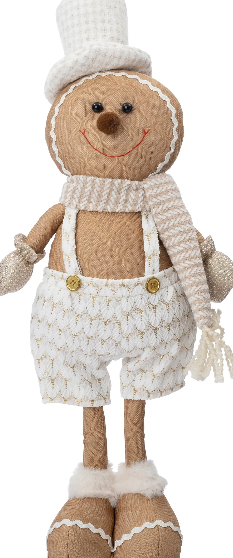 Intratuin kerstfiguur Nilo gemberkoekpop hoed staand beige 20 x 10 x 54 cm