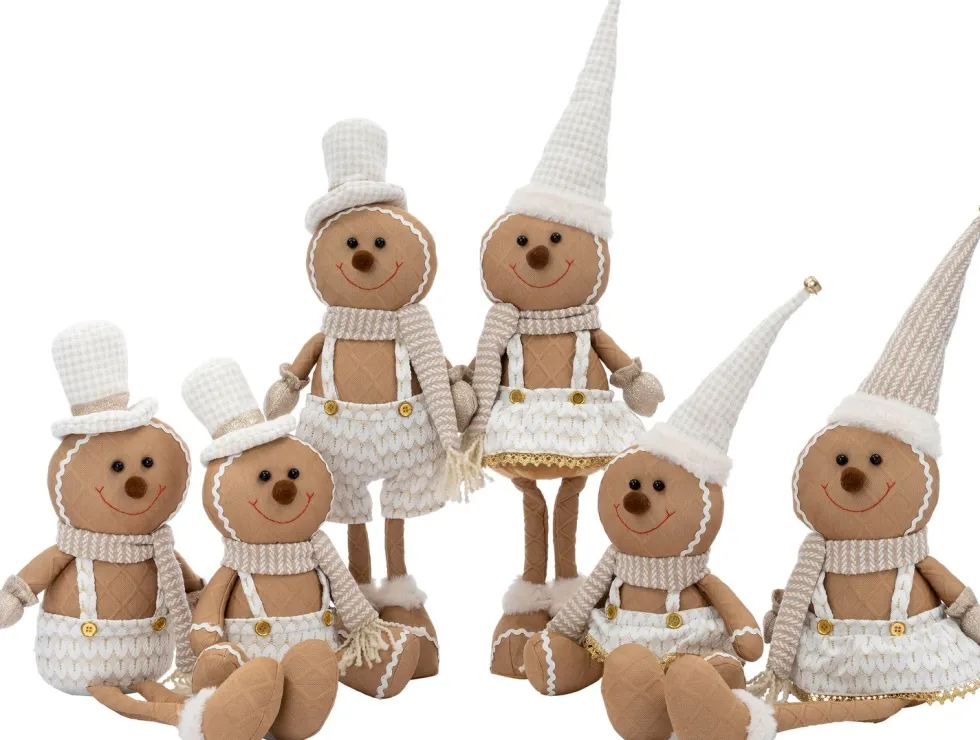Intratuin kerstfiguur Nilo gemberkoekpop hoed staand beige 20 x 10 x 54 cm