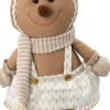 Intratuin kerstfiguur Nilo gemberkoekpop muts bungelbeen beige 22 x 11 x 70 cm