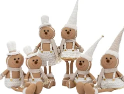 Intratuin kerstfiguur Nilo gemberkoekpop muts bungelbeen beige 22 x 11 x 70 cm