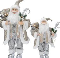 Intratuin kerstfiguur Nimrod kerstman zilver 23 x 18 x 45 cm