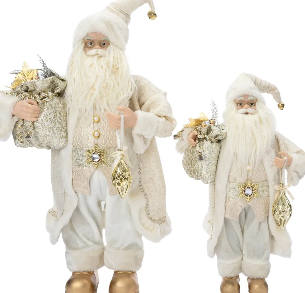 Intratuin kerstfiguur Nimrod kerstman beige 23 x 18 x 45 cm