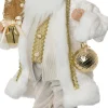 Intratuin kerstfiguur Noël kerstman met boom wit / goud 22,5 x 12,5 x 45,5 cm