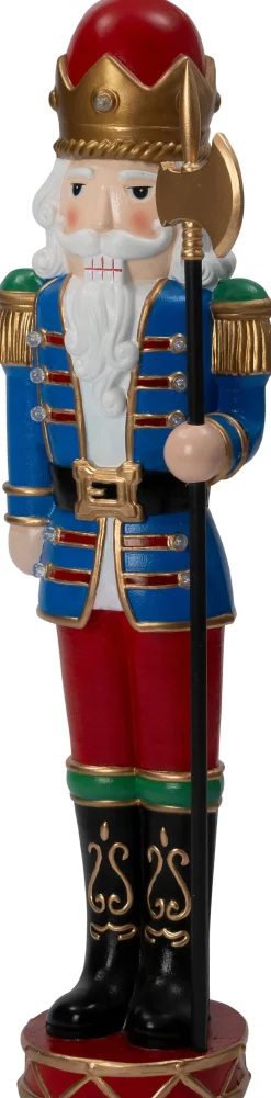 Intratuin kerstfiguur notenkraker blauw / rood 29 x 23 x 109 cm
