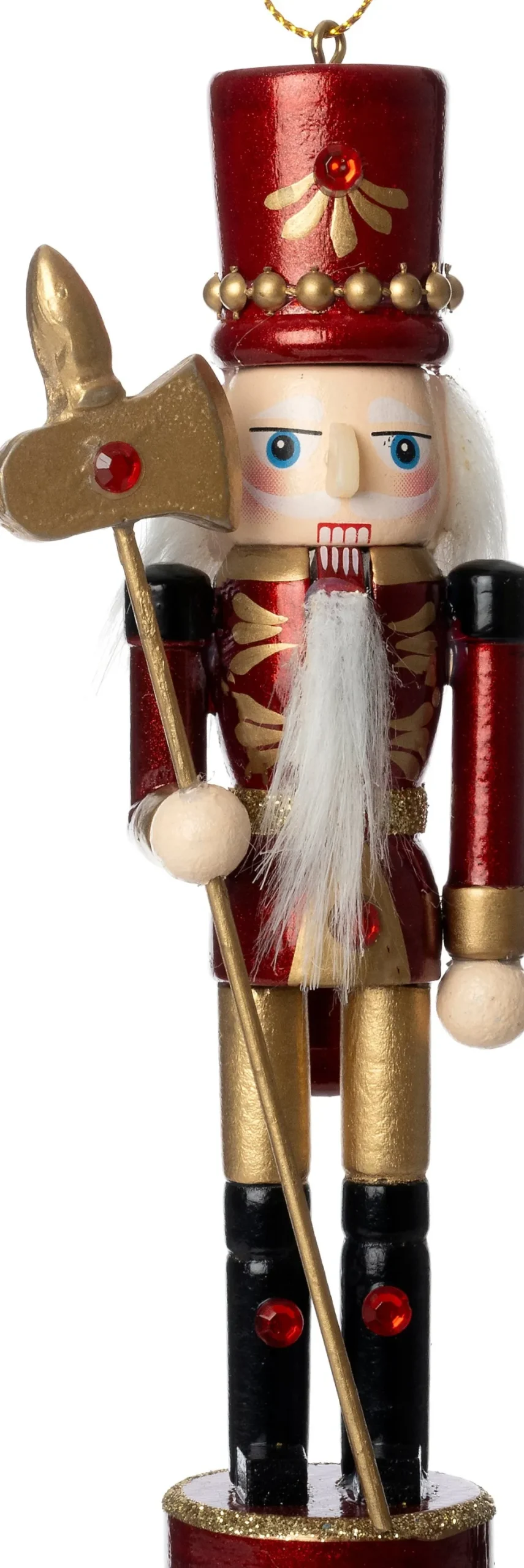 Intratuin kerstfiguur notenkraker bijl beige / goud 4,5 x 4 x 15 cm
