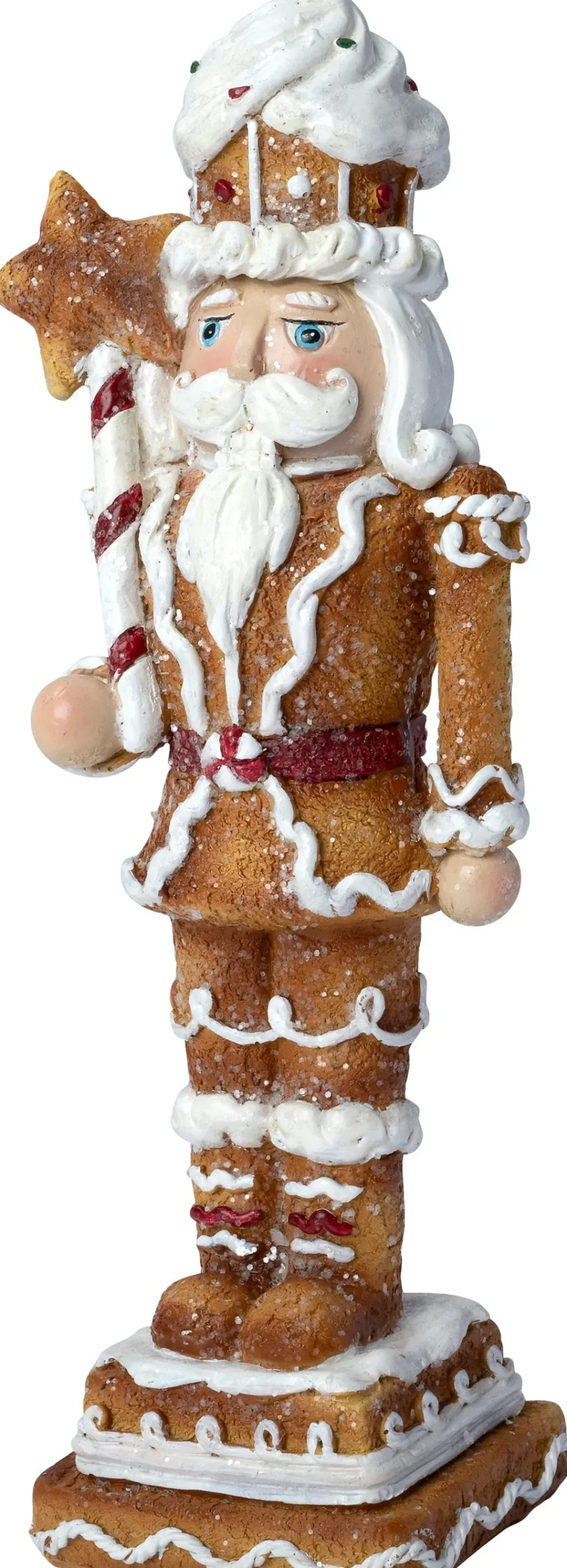 Intratuin kerstfiguur notenkraker bruin / wit 8 x 7 x 22,5 cm
