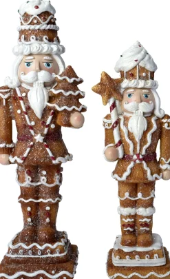 Intratuin kerstfiguur notenkraker bruin / wit 8 x 7 x 22,5 cm