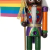 Intratuin kerstfiguur notenkraker regenboog 4,5 x 4 x 15 cm